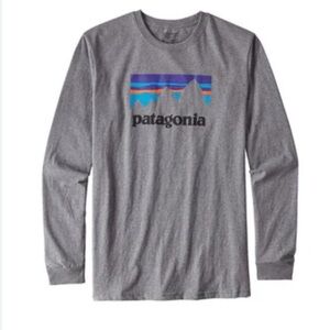 Patagonia Logo Long Sleeve Grey Shirt